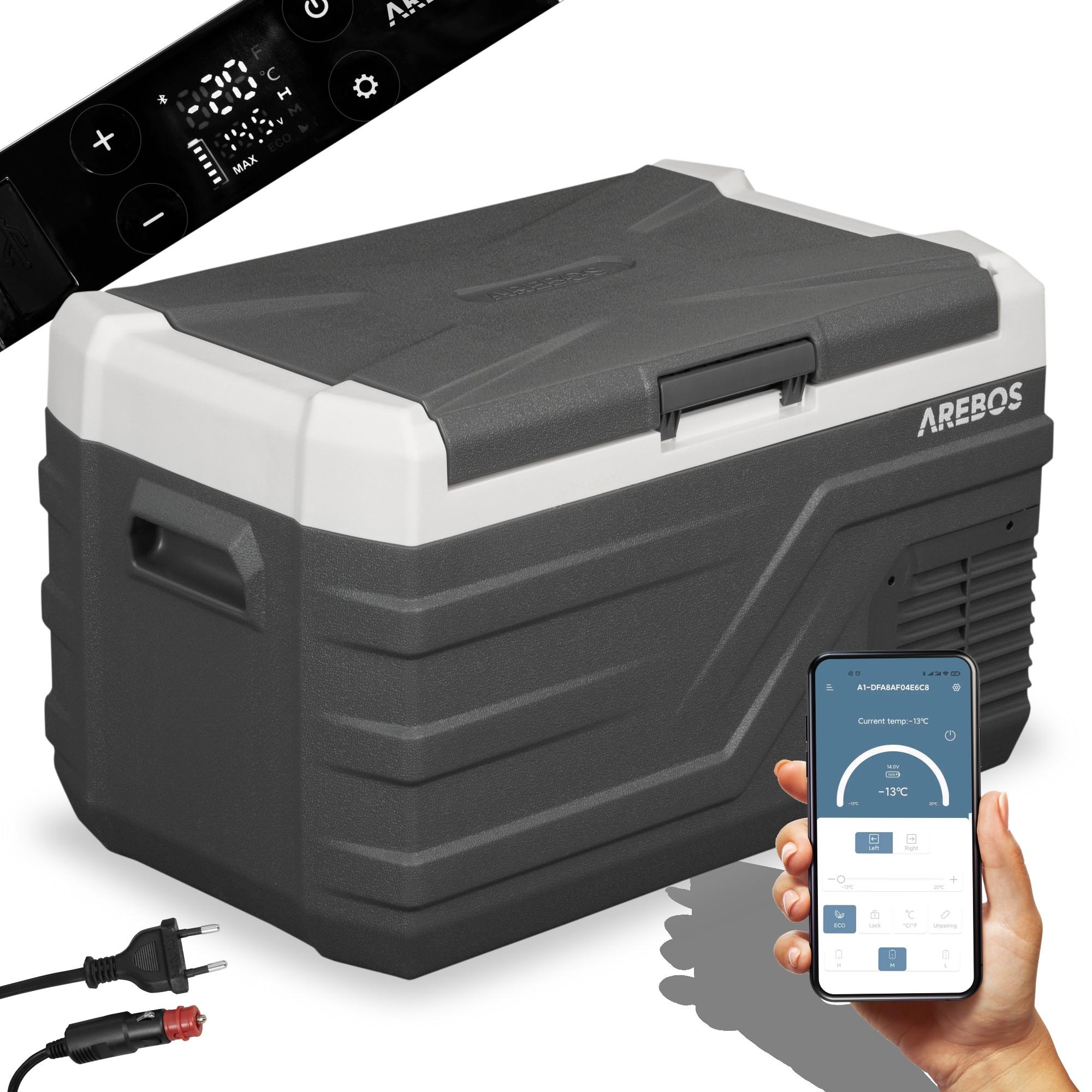 Arebos  Compressor Cooler Box Electric Car Refrigerator APP Freezer Box 