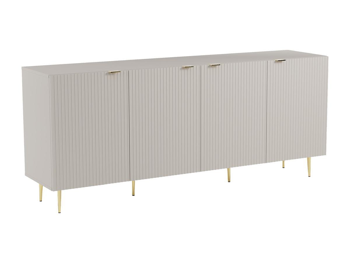 Image of Sideboard Mit 4 Türen - Mdf & Stahl - Beige & Goldfarben - Yesinia Unisex Beige ONE SIZE