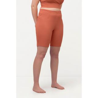 Ulla Popken  Cycliste de yoga en coton bio. Jersey côtelé. Coupe Slim. 