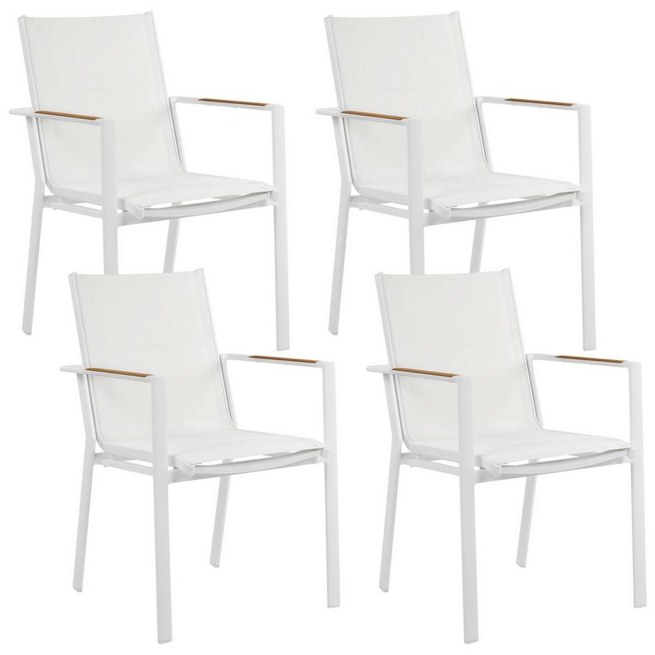 Beliani Salle à manger de jardin avec chaises en Aluminium  MALETTO/BUSSETO  