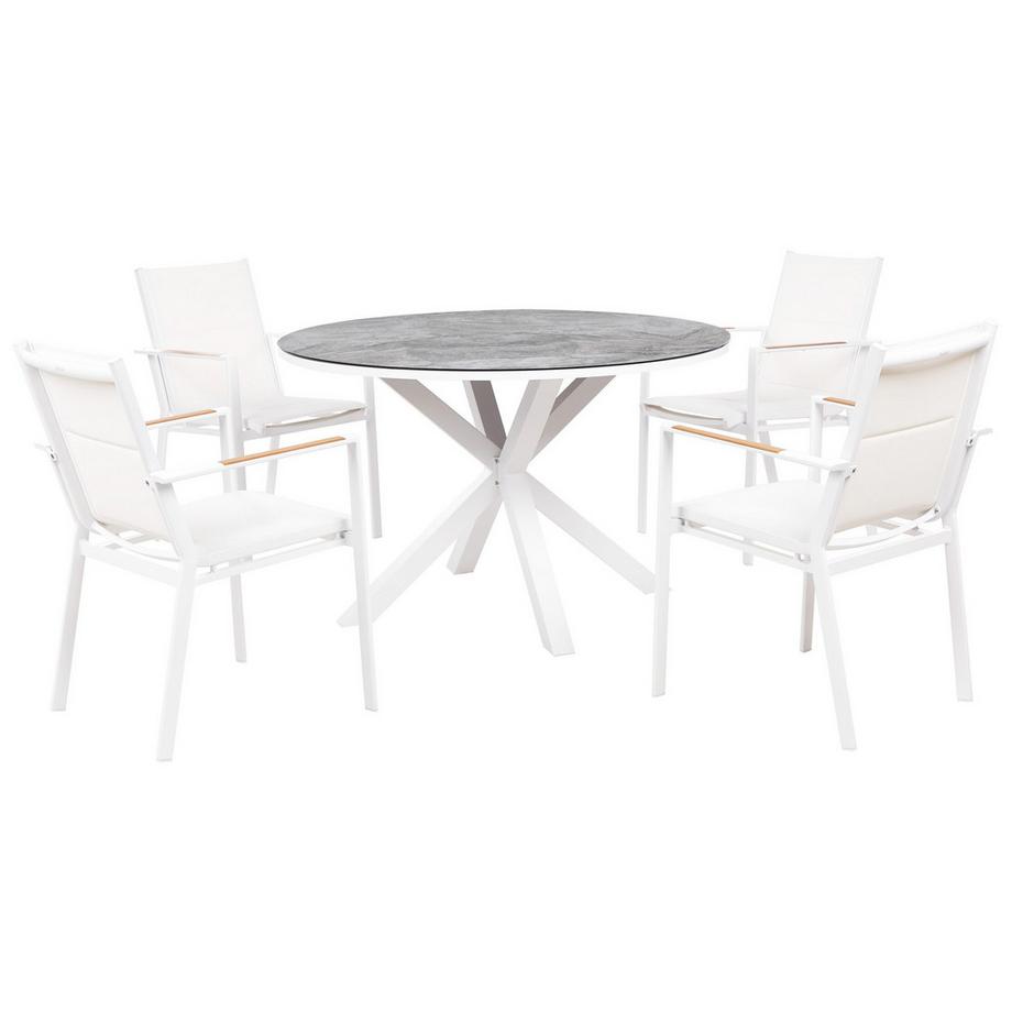 Salle à manger de jardin avec chaises en Aluminium  MALETTO/BUSSETO