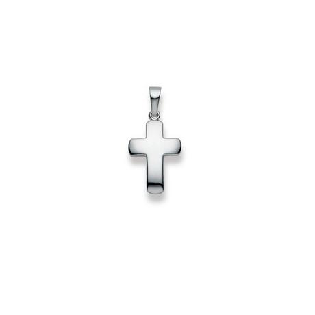 MUAU Schmuck  Pendentif croix en or blanc 750, 23x11mm 