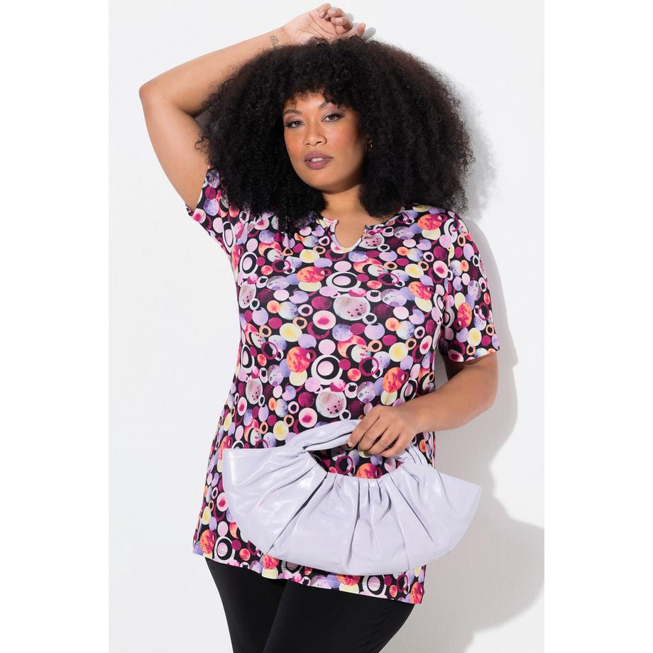 Ulla Popken A-Linie Tunika-Ausschnitt Halbarm Longshirt  