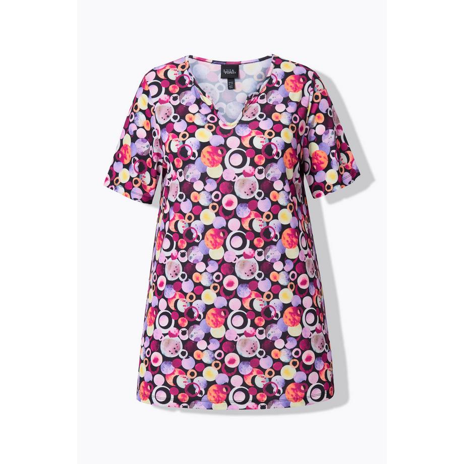 Ulla Popken A-Linie Tunika-Ausschnitt Halbarm Longshirt  