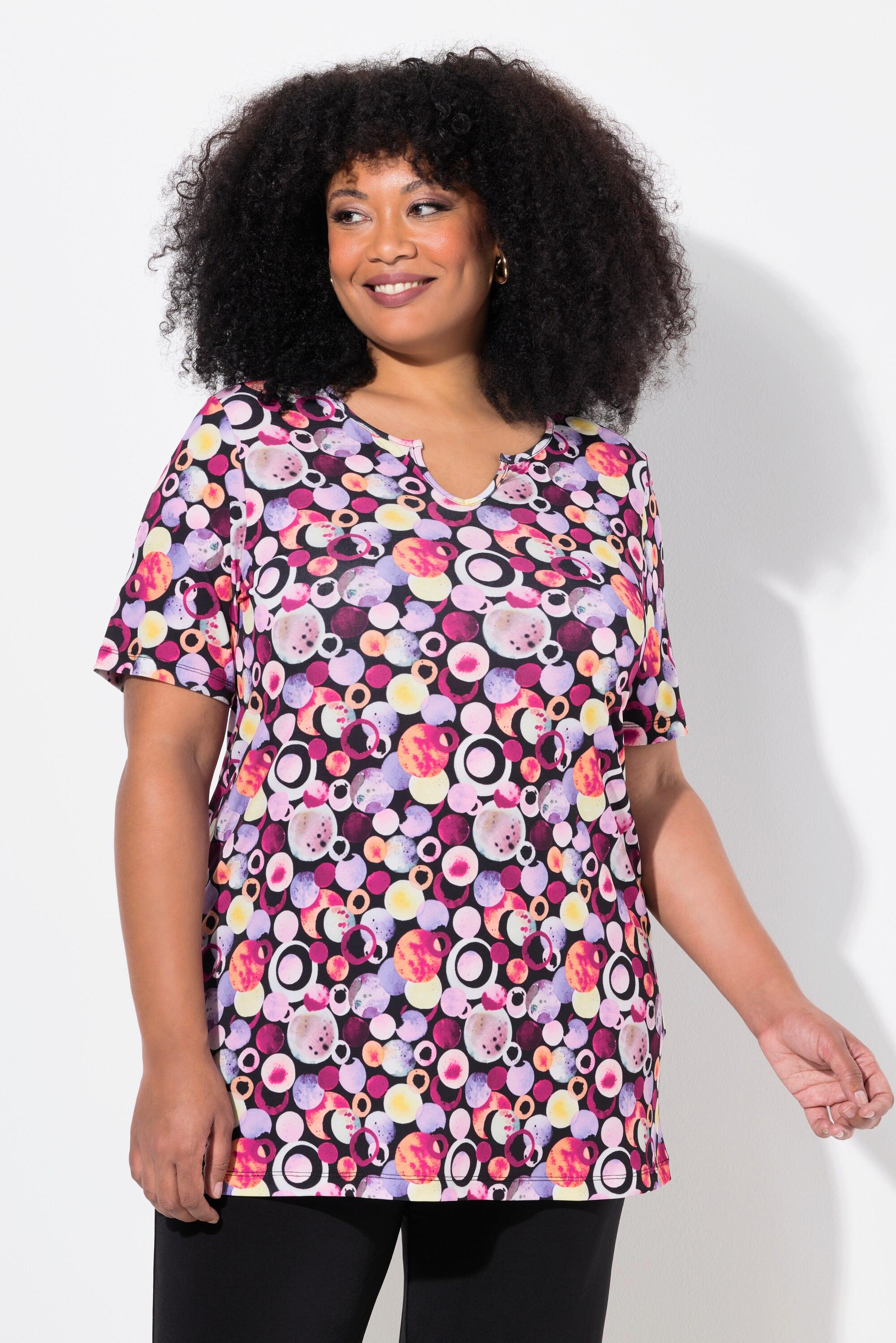 Ulla Popken Maglia Lunga Linea A Scollo a Tunica Mezze Maniche  