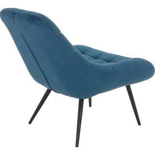 mutoni Fauteuil XXL velours bleu pieds métal noir  