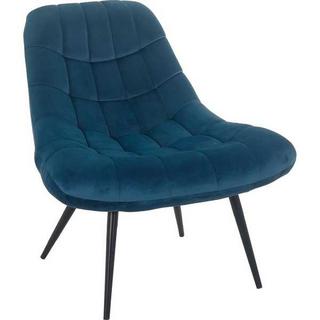 mutoni Fauteuil XXL velours bleu pieds métal noir  