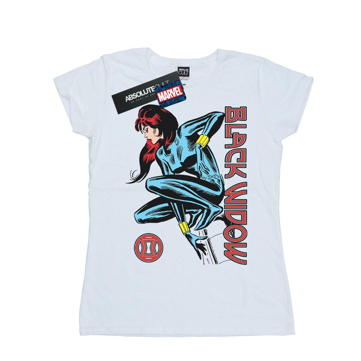Image of Black Widow In Action Tshirt Damen Weiss S