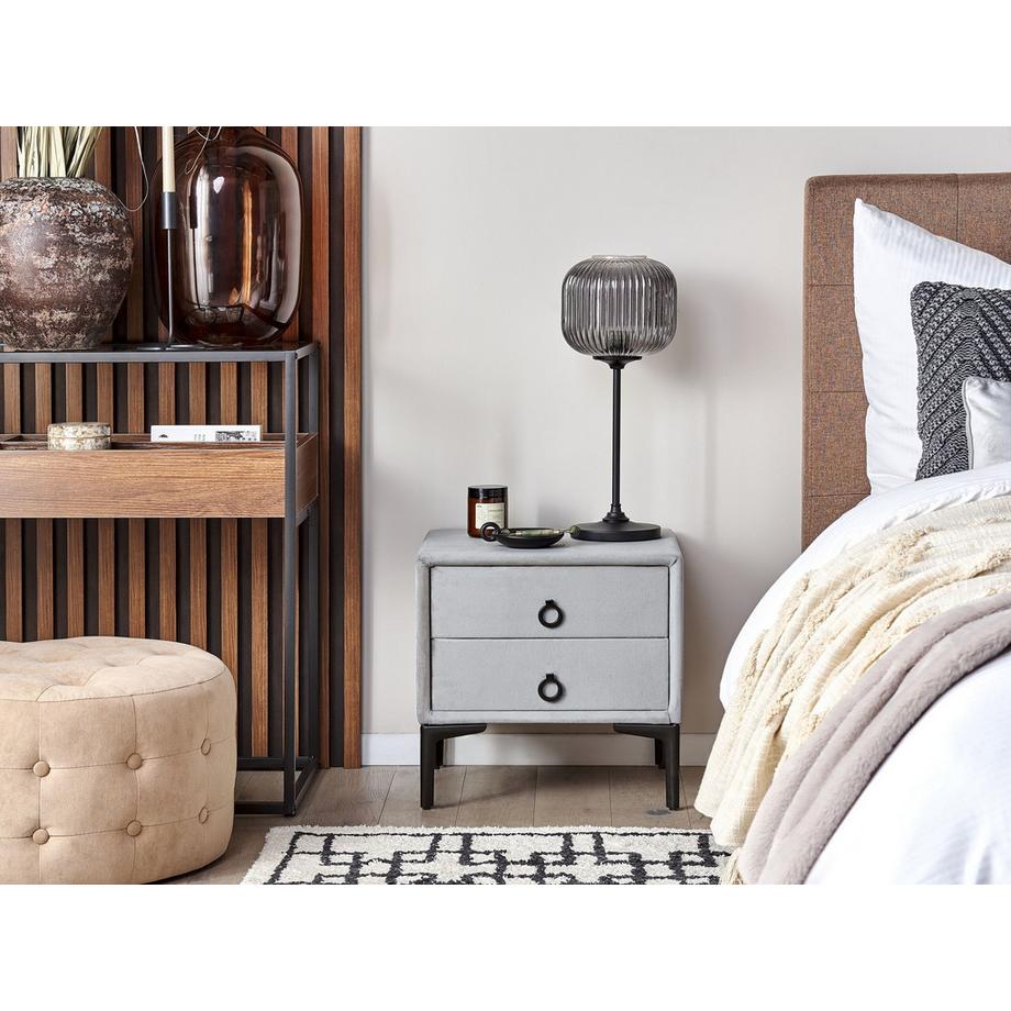 Beliani Set da camera da letto en Velluto SEZANNE  