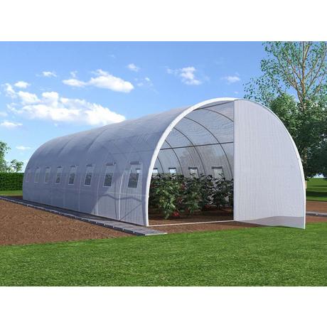 Vente-unique Serra a tunnel con struttura in Acciaio e porta 24 m² L300 x l800 x H200 cm - ALOCASIA  