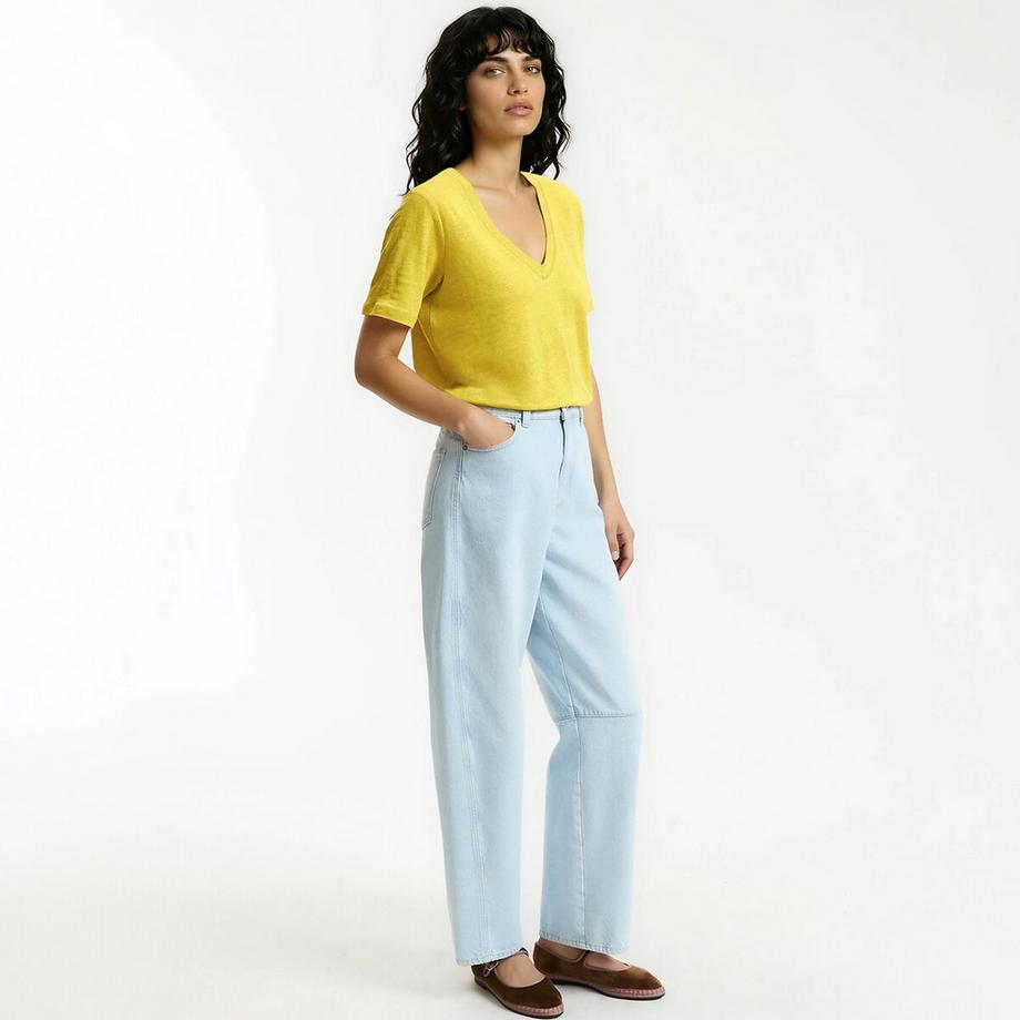 La Redoute Collections T-shirt Lino Maniche Corte Scollo a V  
