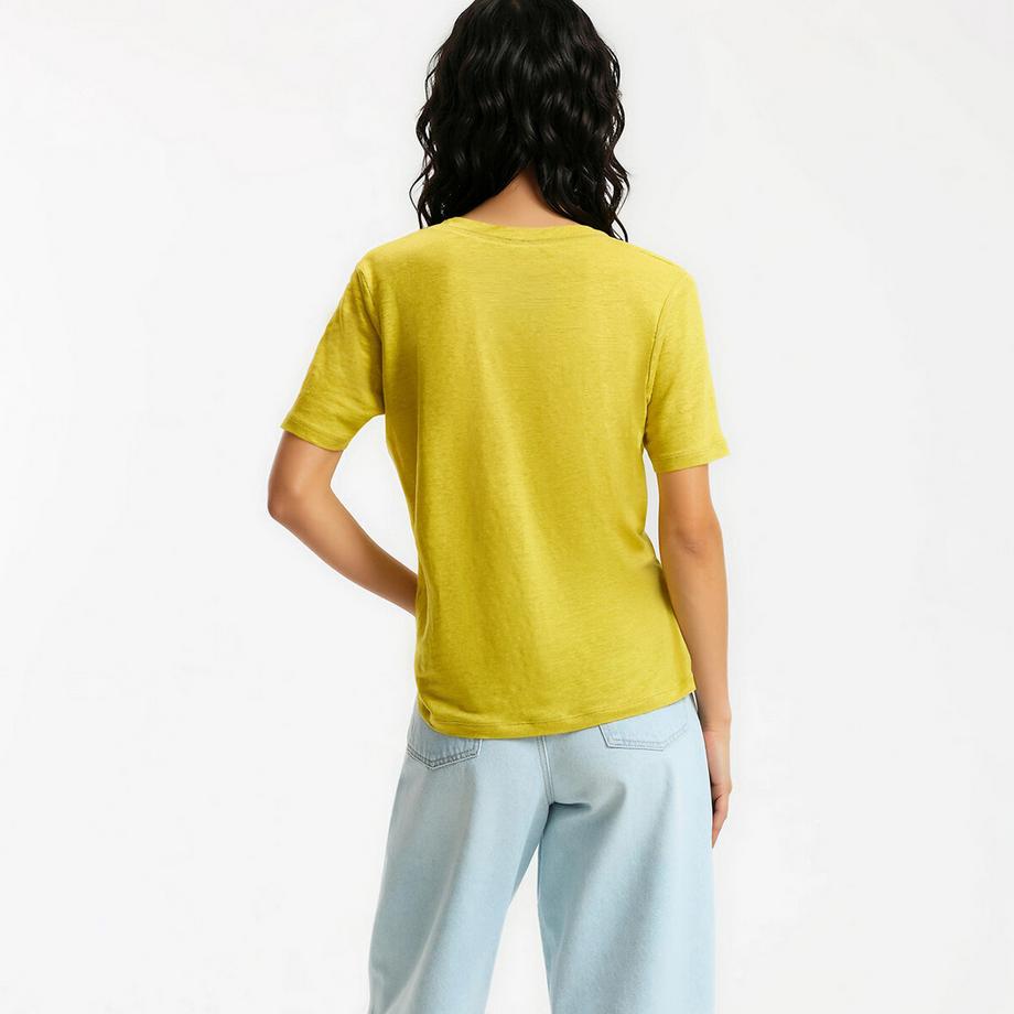 La Redoute Collections T-shirt Lino Maniche Corte Scollo a V  