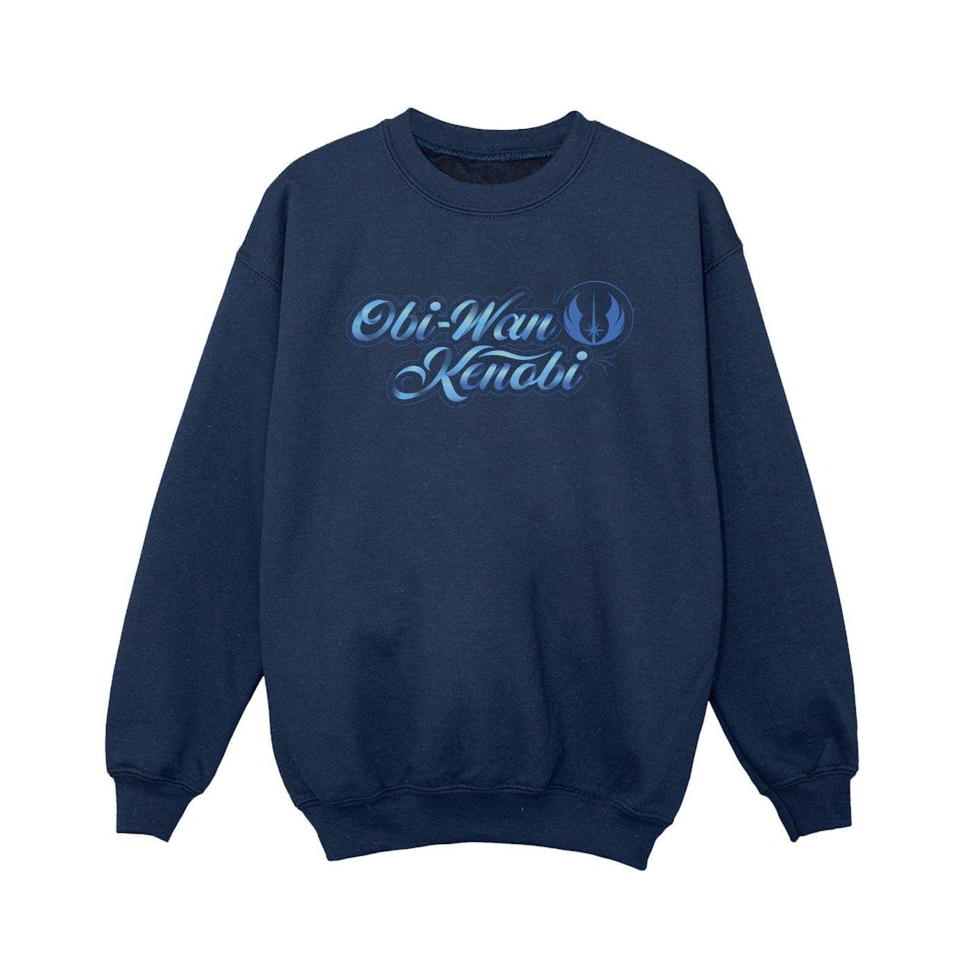 Image of Obiwan Kenobi Ribbon Font Sweatshirt Jungen Marine 116