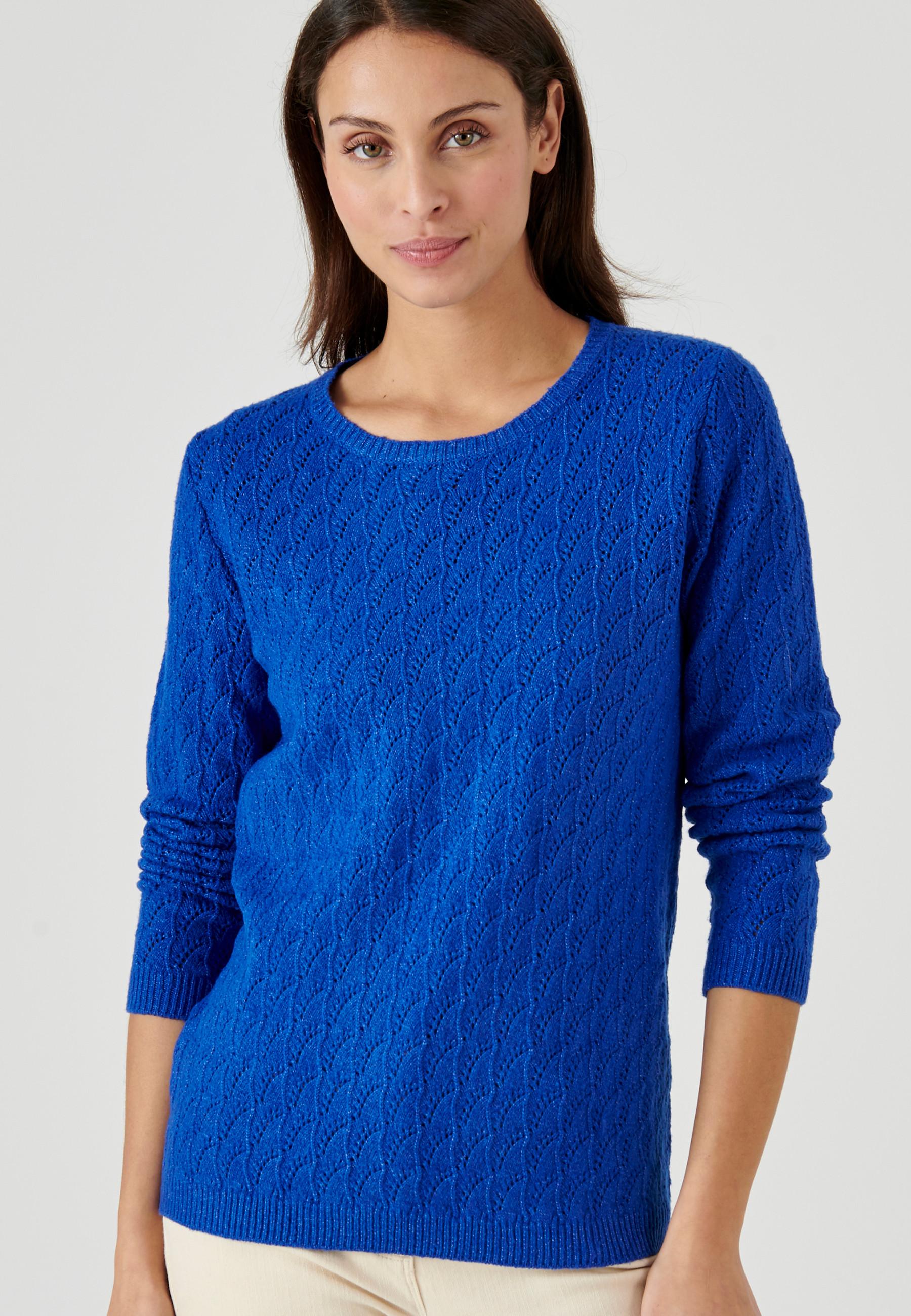 Image of Ajour-strickpullover Damen Blau 42/44