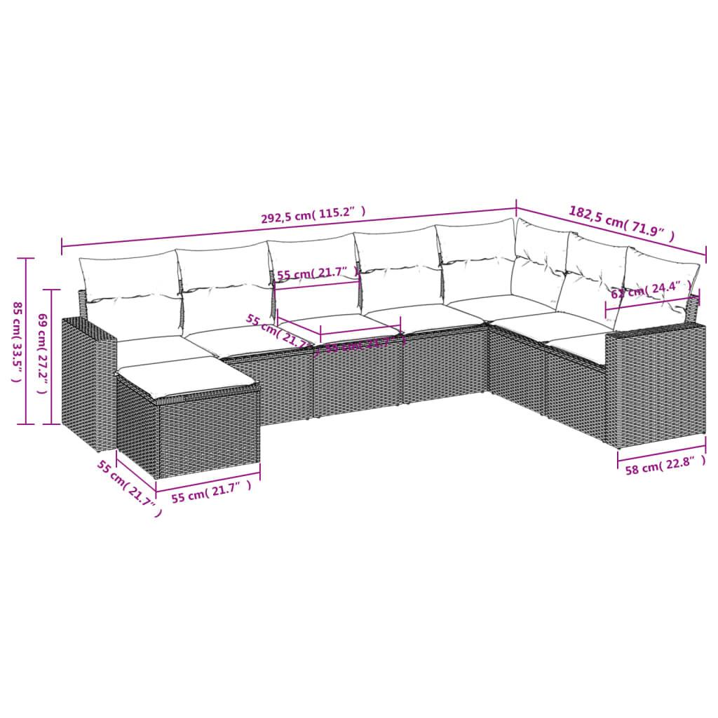 VidaXL set divano da giardino Polirattan  