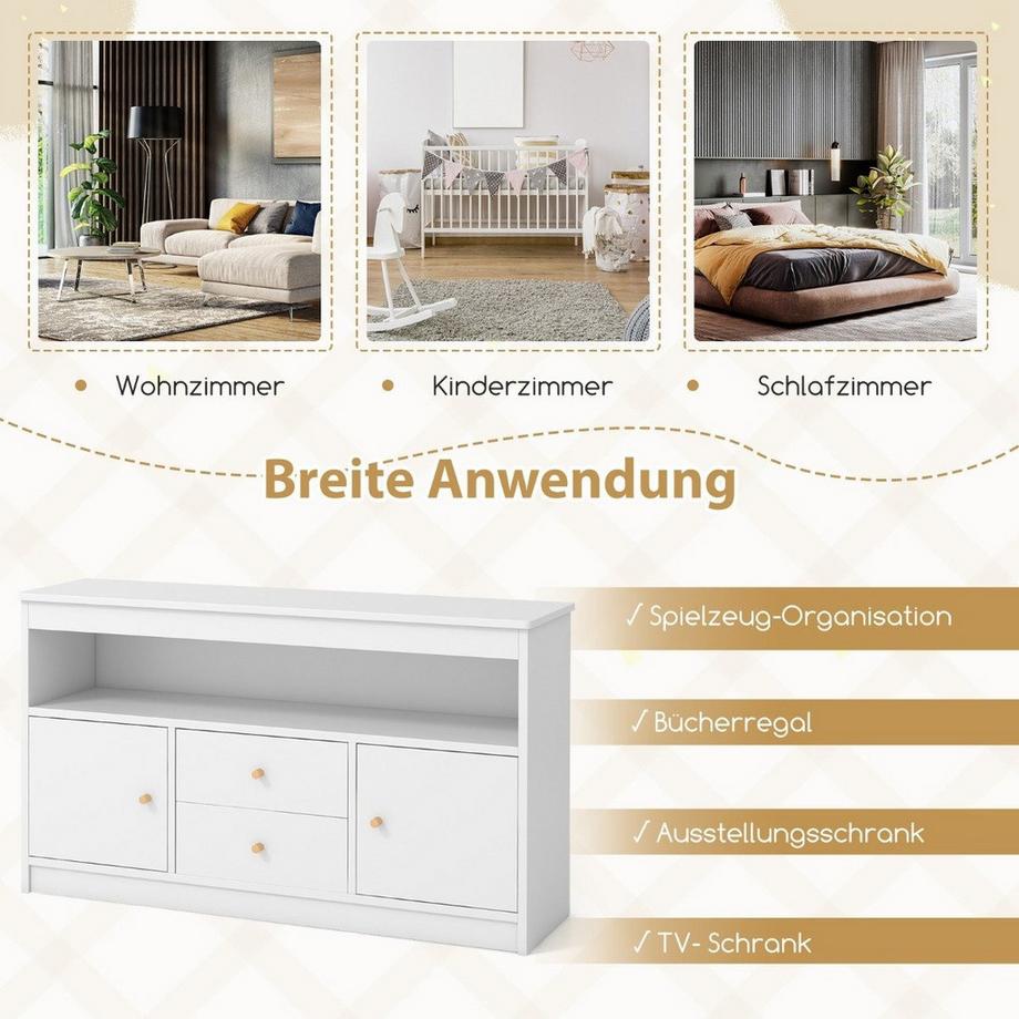 Northio Spielzeugschrank aus Holz mit Schubladen und Türen  