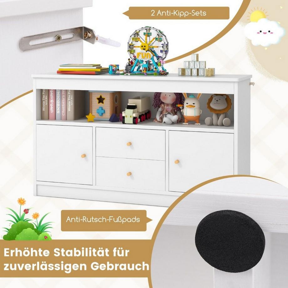 Northio Spielzeugschrank aus Holz mit Schubladen und Türen  