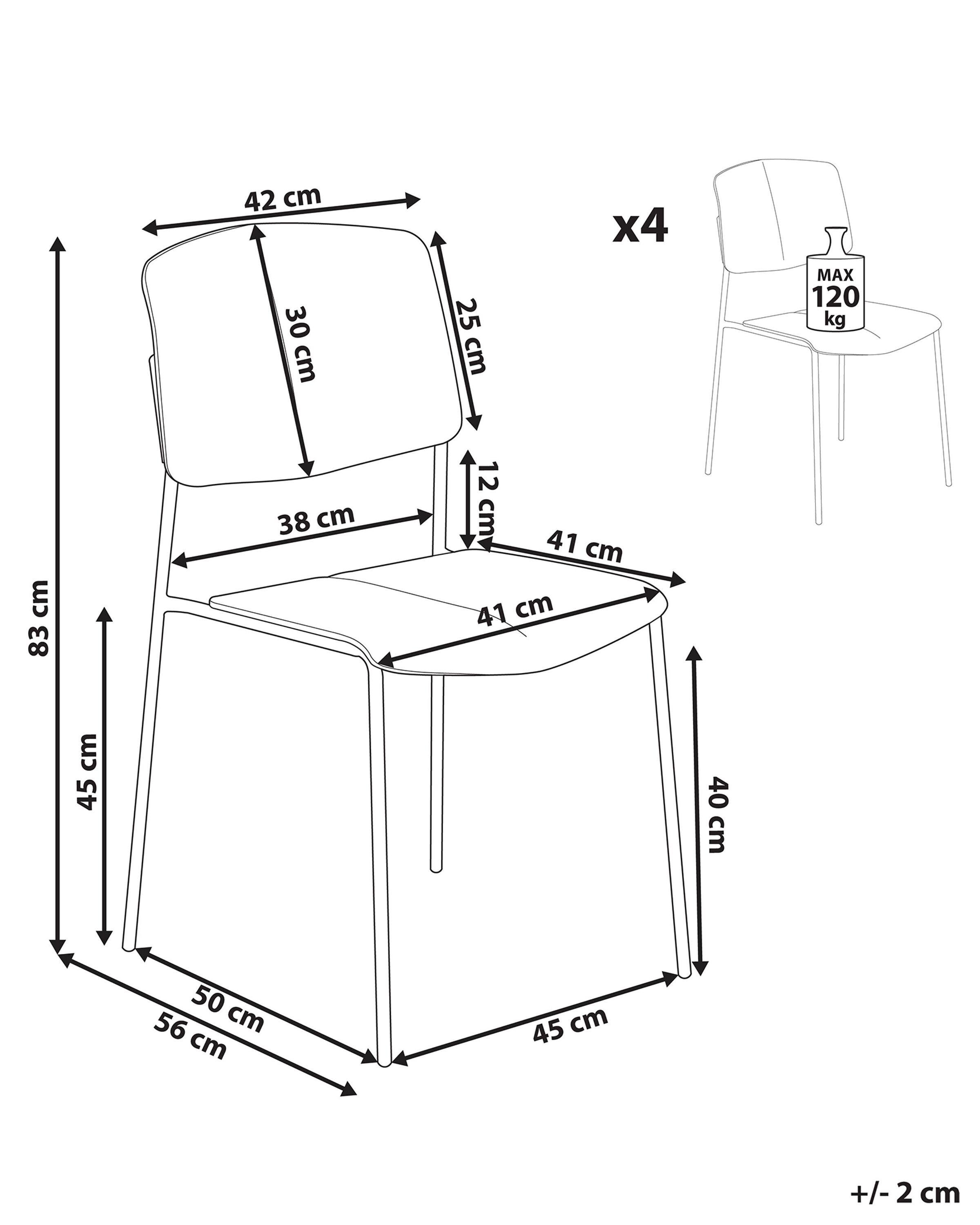 Beliani Set di 4 sedie da pranzo en Materiale sintetico Moderno ASTORIA  