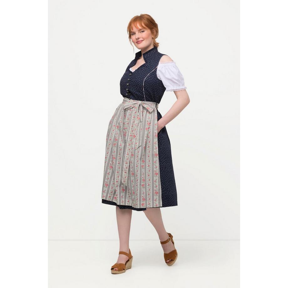 Ulla Popken Dirndl Herzausschnitt Schmuckknöpfe ärmellos  