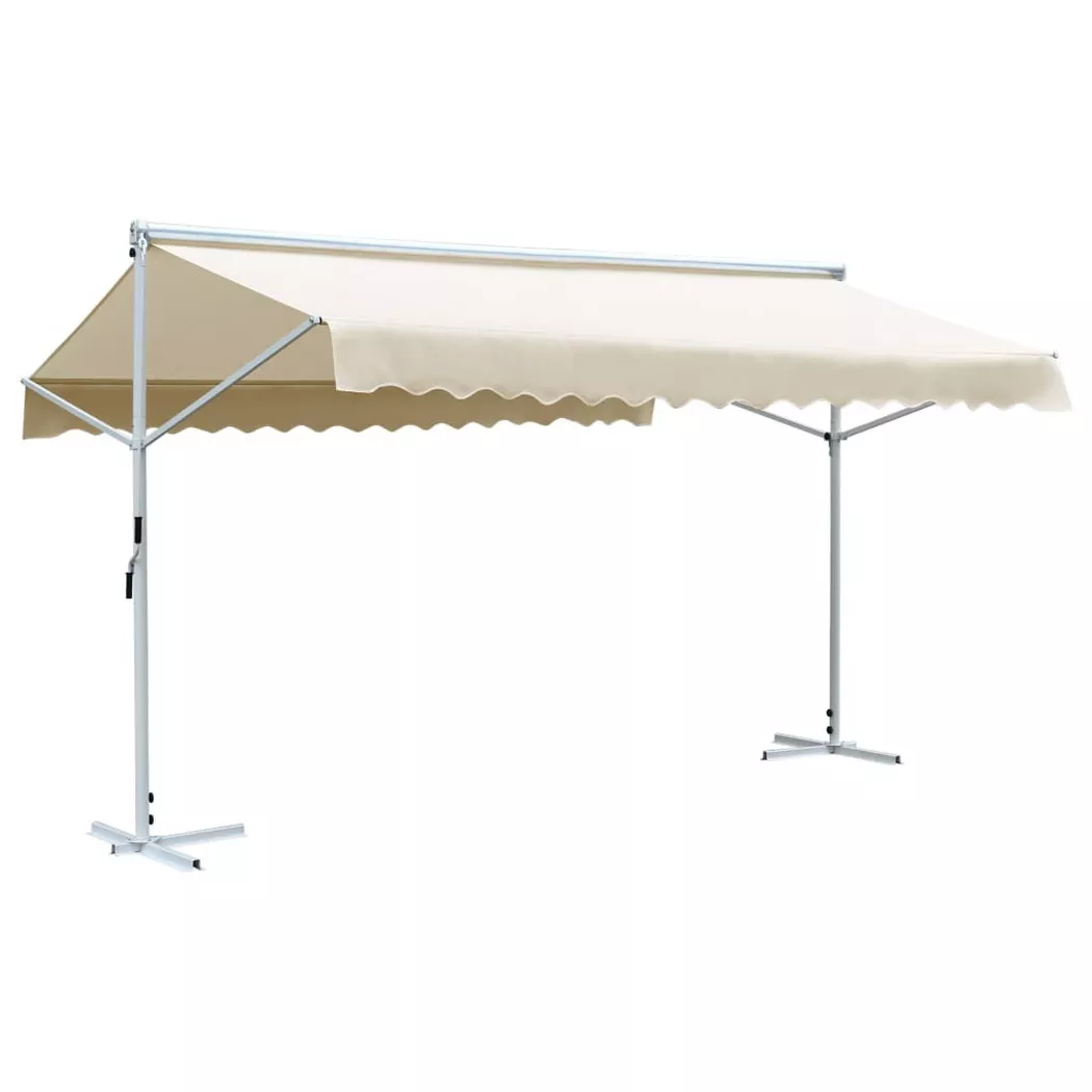 vidaXL Freistehende Markise 500x300 cm Creme