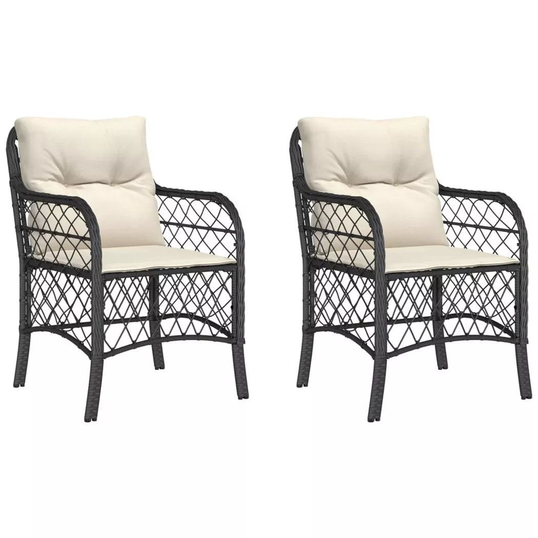 VidaXL - sedia da giardino Polirattan, One Size, Nero