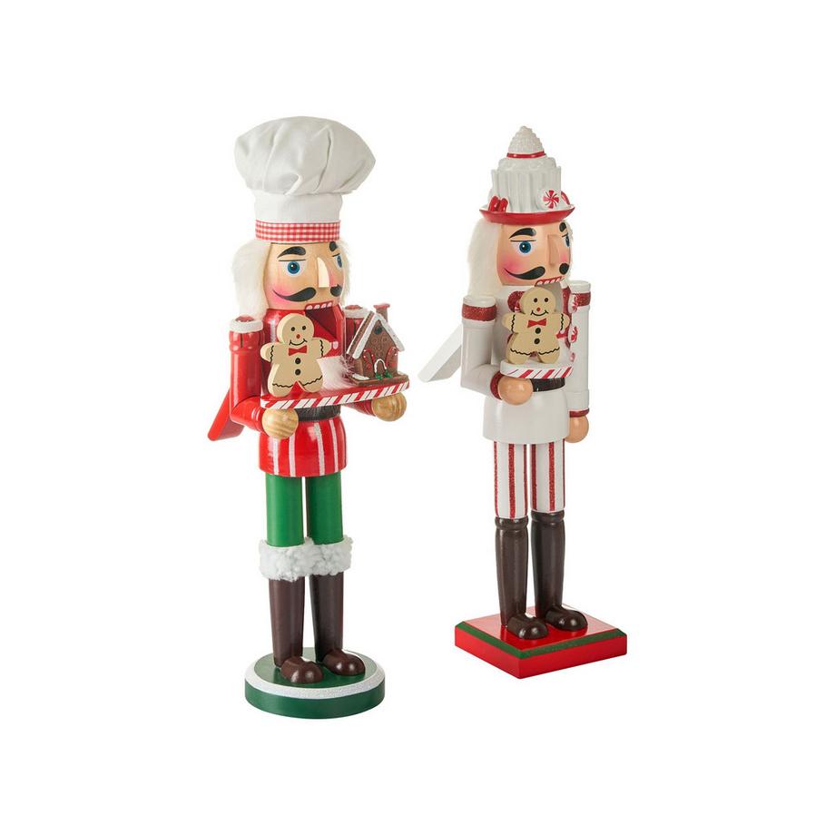 Beliani Dekofiguren 2er Set aus Kiefernholz Klassisch BODSJON  