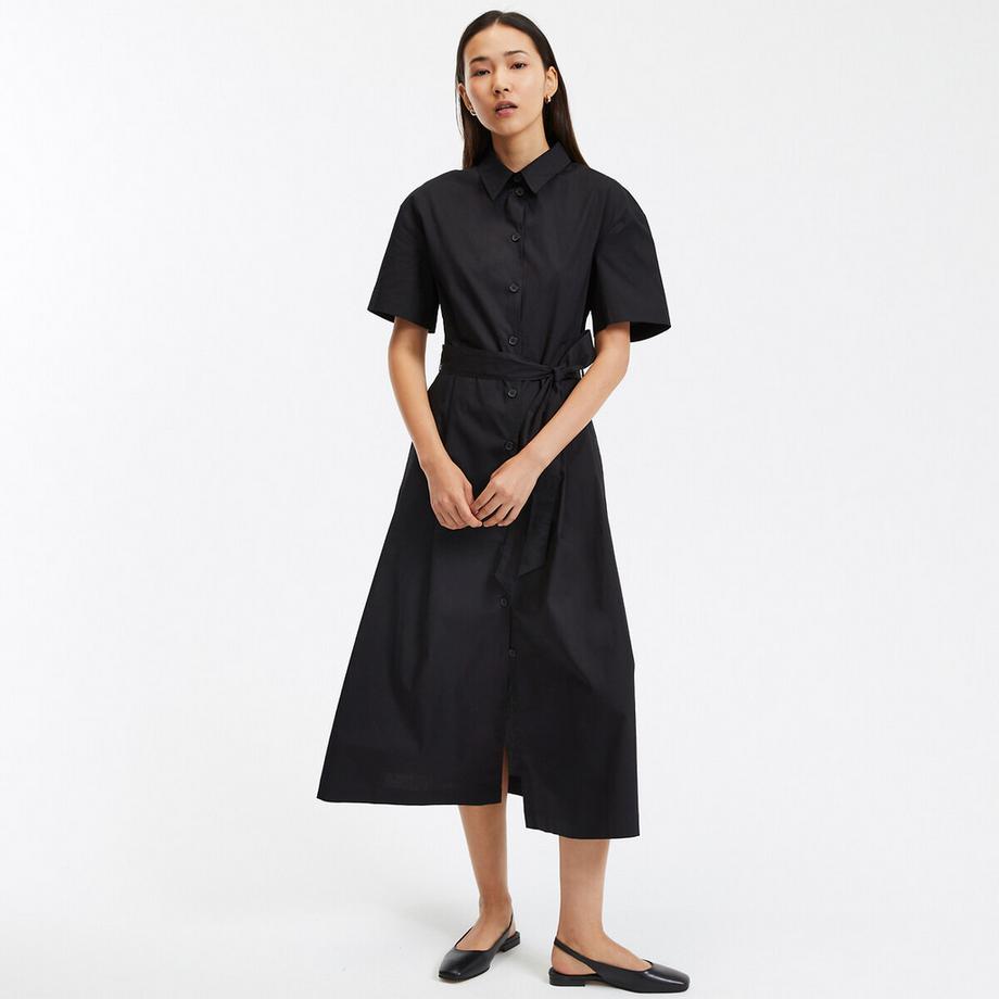La Redoute Collections Robe-chemise longue avec ceinture à nouer  