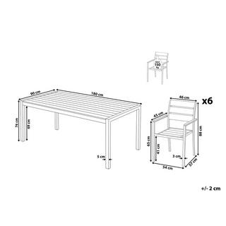 Beliani Set da pranzo da giardino en Legno plastico Industriale VERNIO  