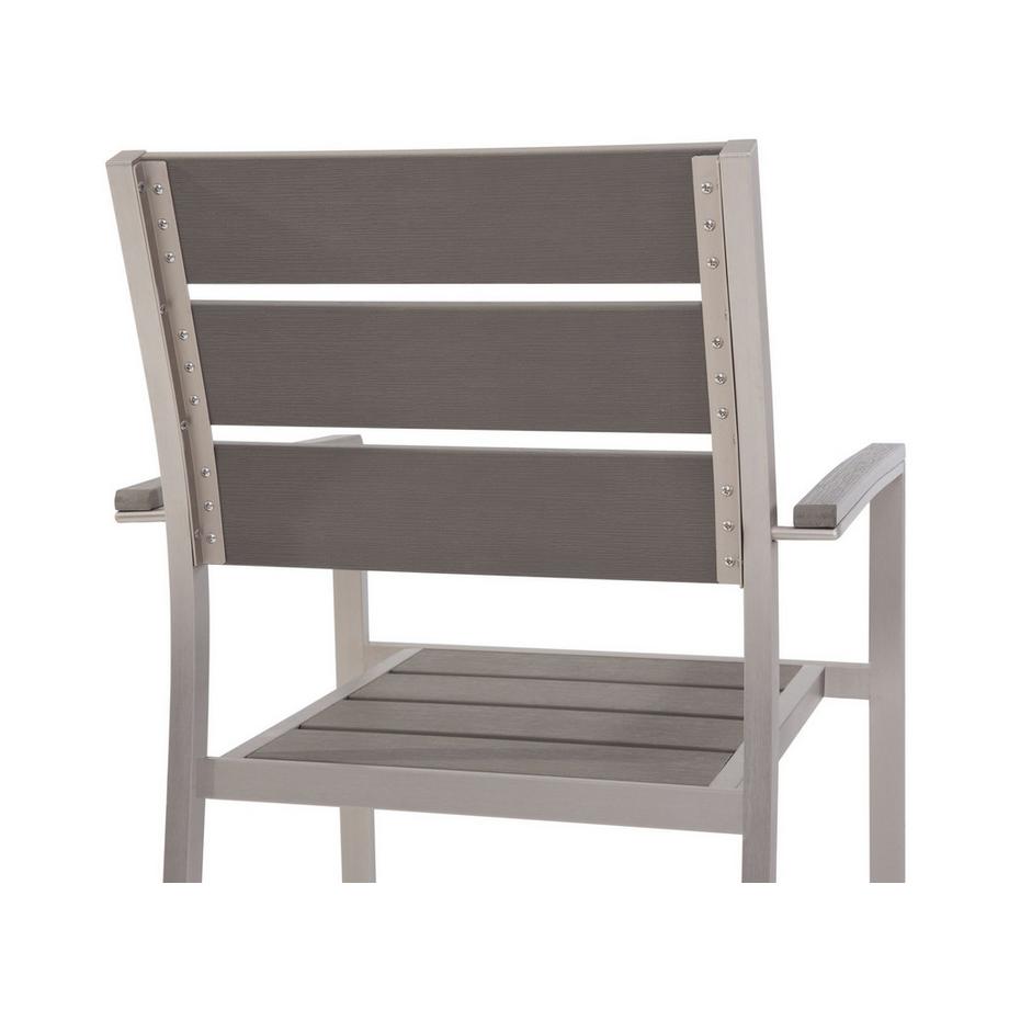 Beliani Salle à manger de jardin avec chaises en Bois synthétique Industriel VERNIO  