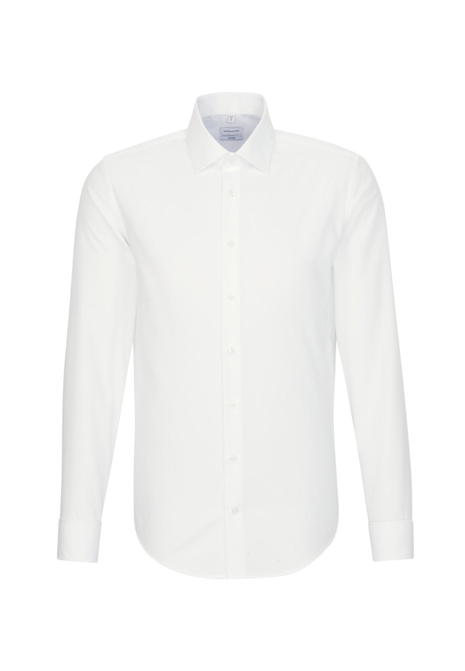 Image of Business Hemd Shaped Fit Langarm Uni Herren Beige 46