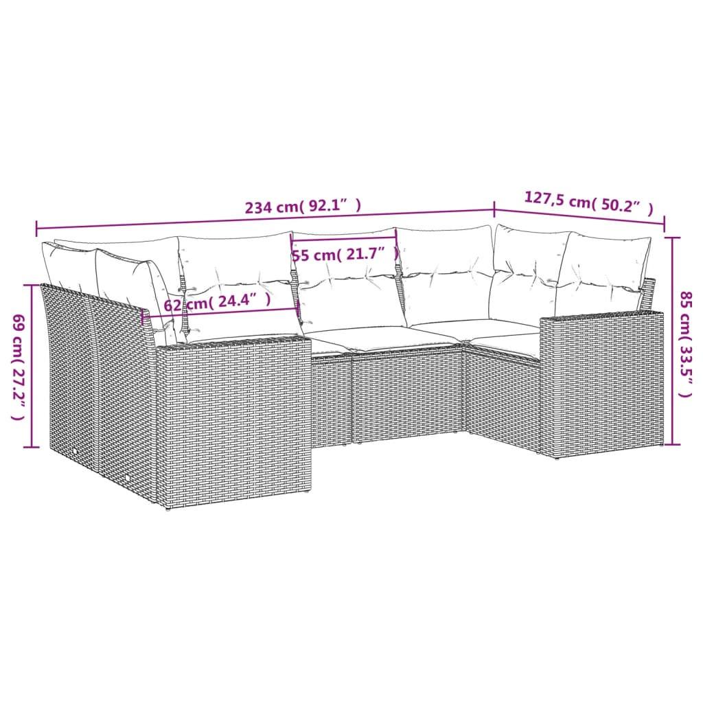 VidaXL Ensemble de canapés de jardin rotin synthétique  