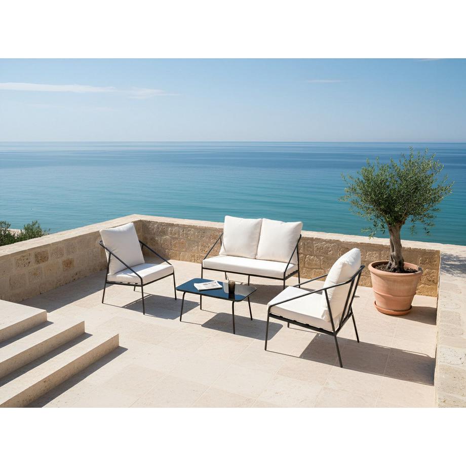 Beliani Lounge Set mit Tisch aus Stahl  USTICA  