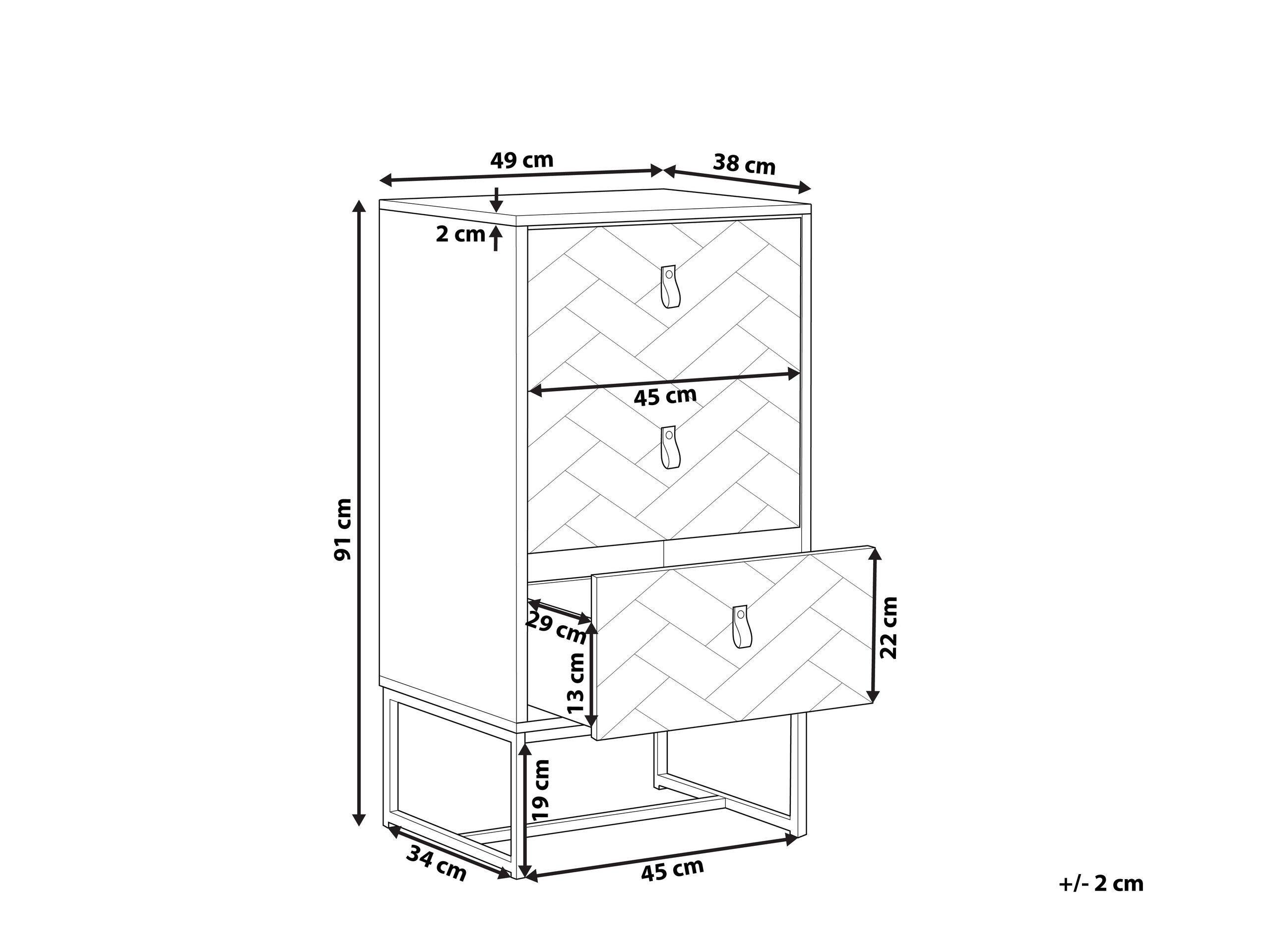 Beliani Kommode mit 3 Schubladen aus MDF-Platte Klassisch NUEVA  