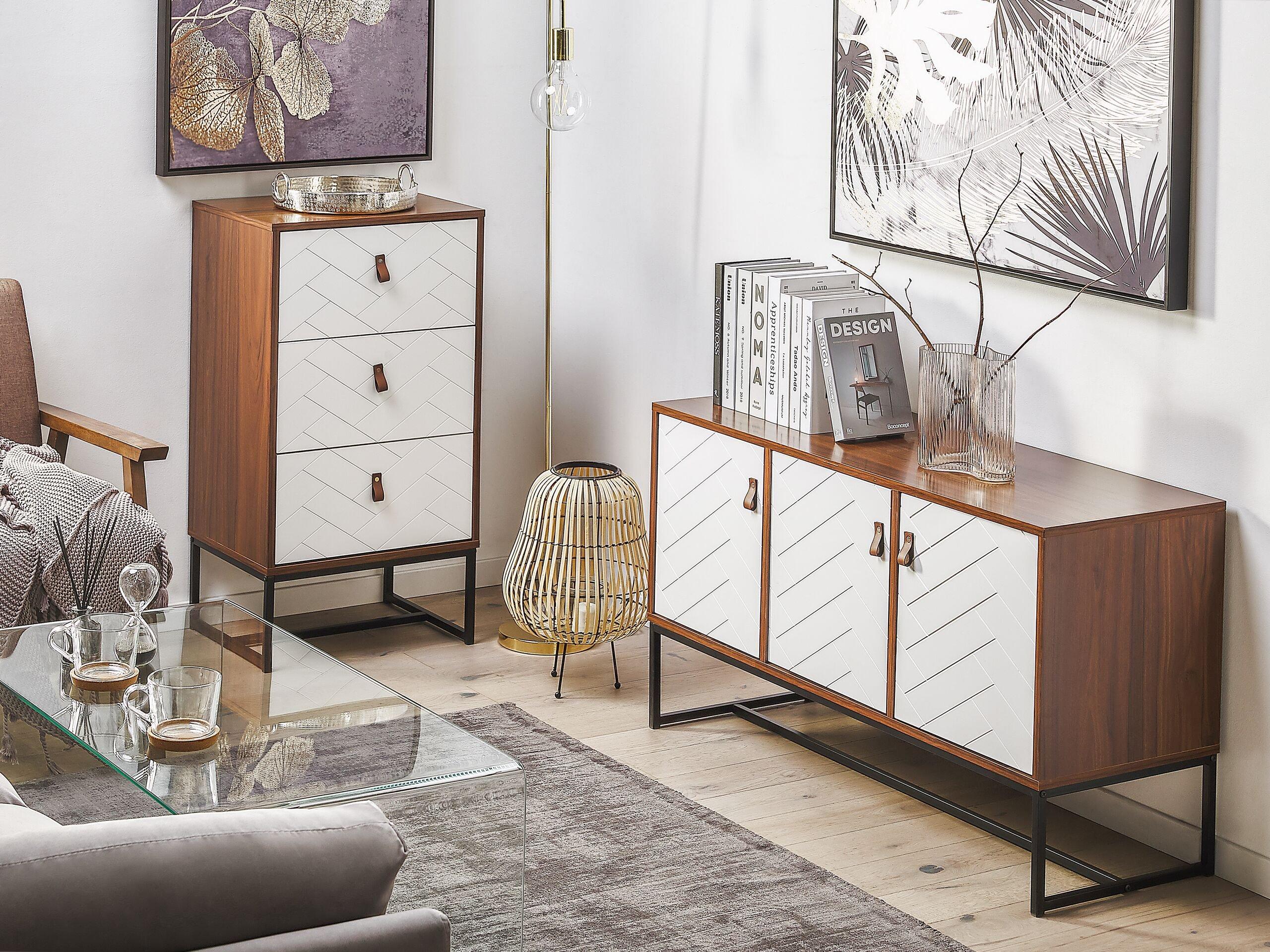 Beliani Cassettiera 3 cassetti en Fibra a media densità (MDF) Classico NUEVA  