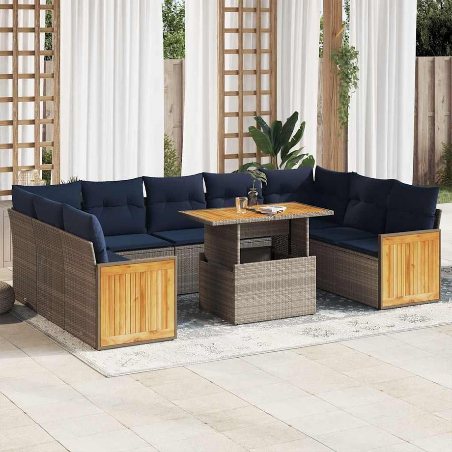 VidaXL set divano da giardino Polirattan  