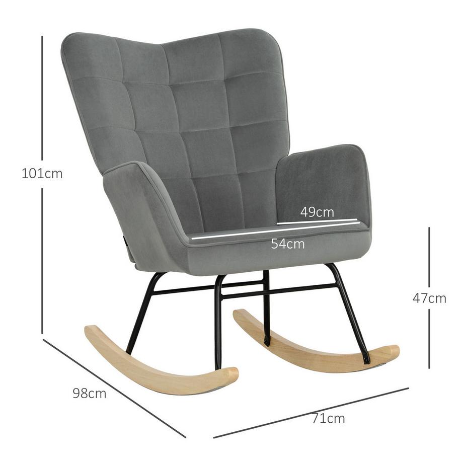 HOMCOM Fauteuil à bascule  