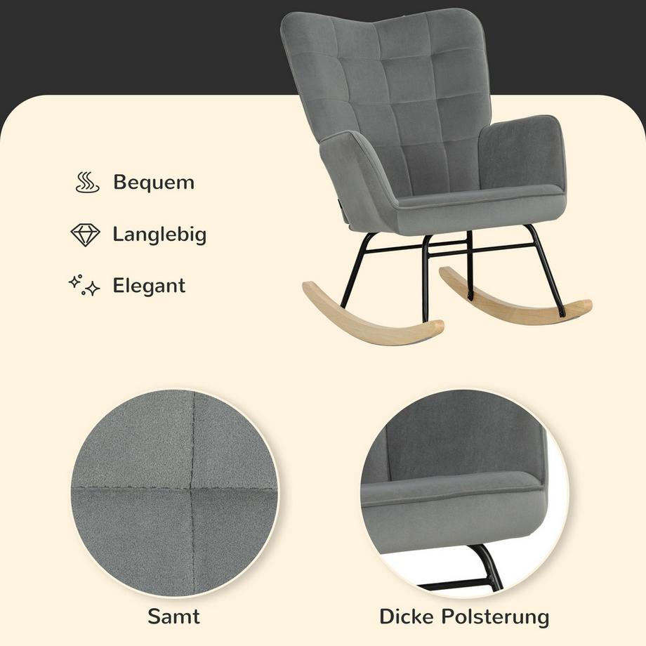 HOMCOM Fauteuil à bascule  