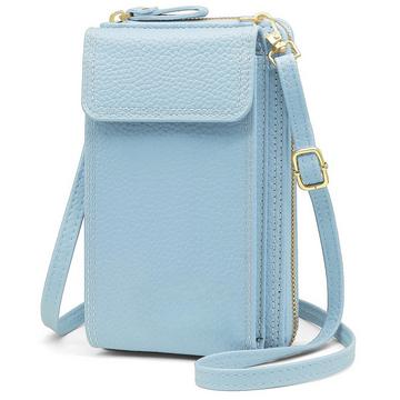 Sac à bandoulière pour téléphone portable avec portefeuille en cuir PU