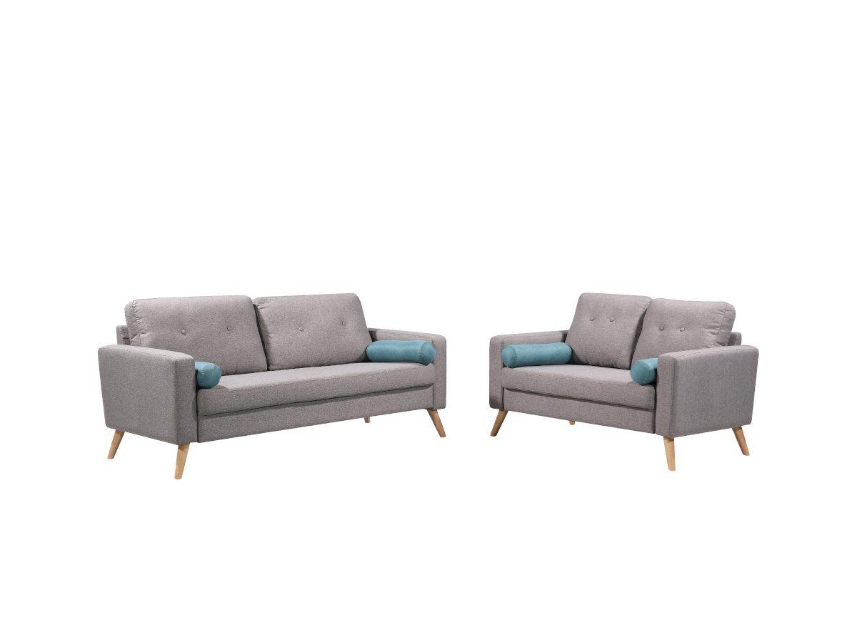 Vente-unique Couchgarnitur Stoff 3+2 TATUM  