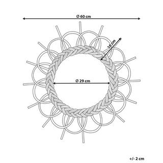 Beliani Wandspiegel aus Rattan Boho TELAKIA  