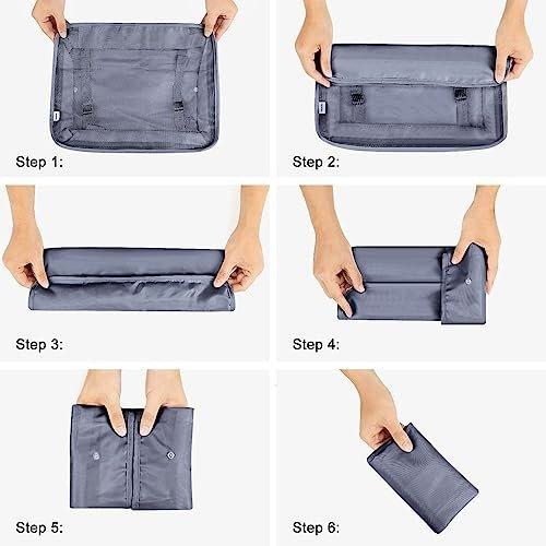 Only-bags.store  8-teilige Packwürfel, Kleidersäcke, Koffer-Organizer für Urlaub und Reisen, Packwürfel-Set, Reisewürfel, Organisationssystem für Koffer - Space Grey 