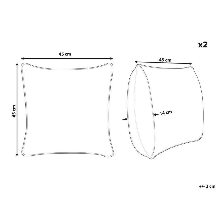 Beliani Lot de 2 coussins décoratifs en Fourrure synthétique  PILEA  