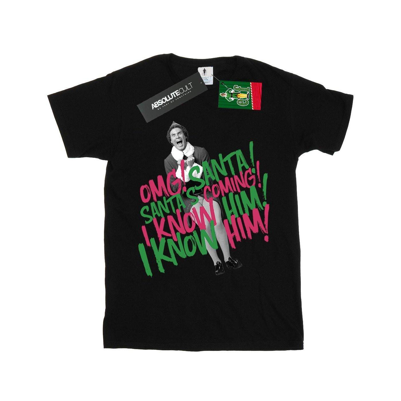 Image of Santa's Coming Tshirt Mädchen Schwarz 116