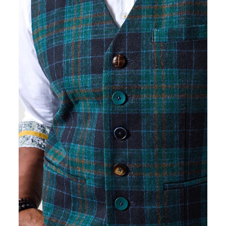 Joe Browns Gilet a Quadri Bottoni a Contrasto Vestibilità Regolare  