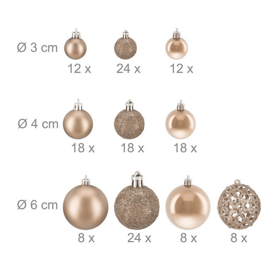 Northix Weihnachtskugeln-Set, 150-teilig  