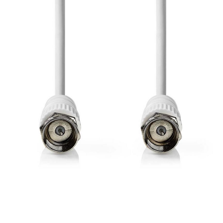 Nedis  Câble satellite & antenne | F mâle | F mâle | nickelé | 75 Ohm | double blindage | 3.00 m | rond | PVC | blanc | boîte 