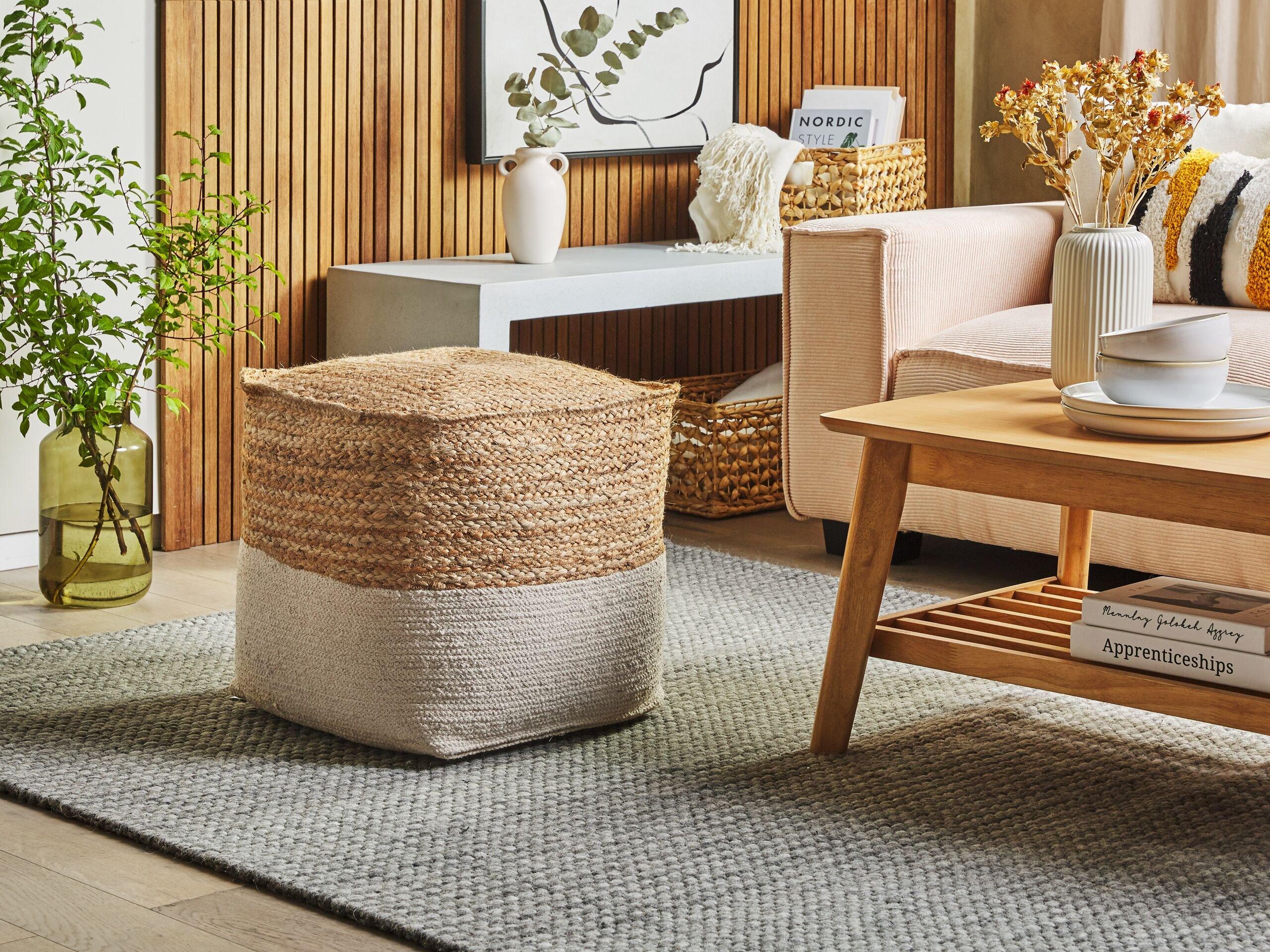 Beliani Pouf en Coton Scandinave KIRAMA  