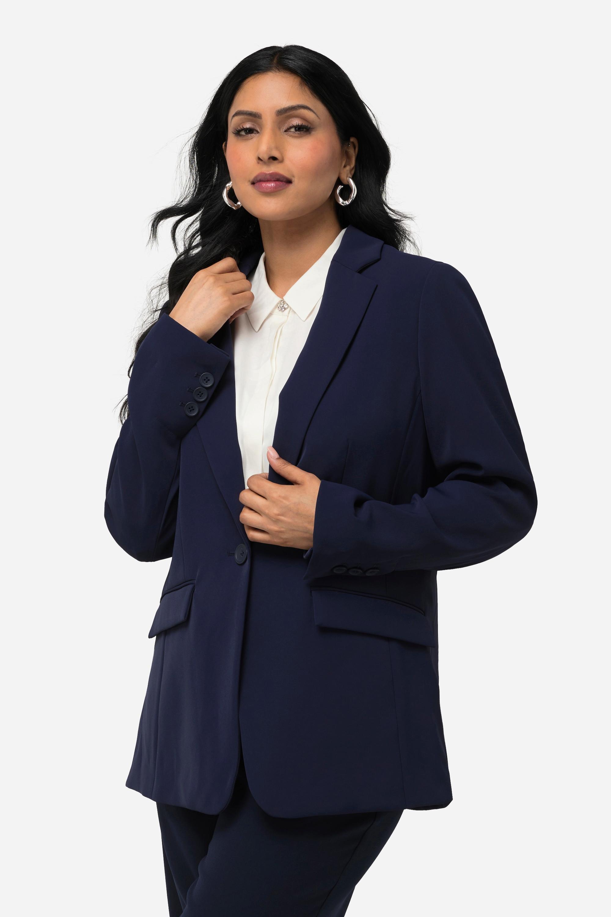 Ulla Popken  Blazer, Reverskragen, Klappentaschen, Knopfverschluss 