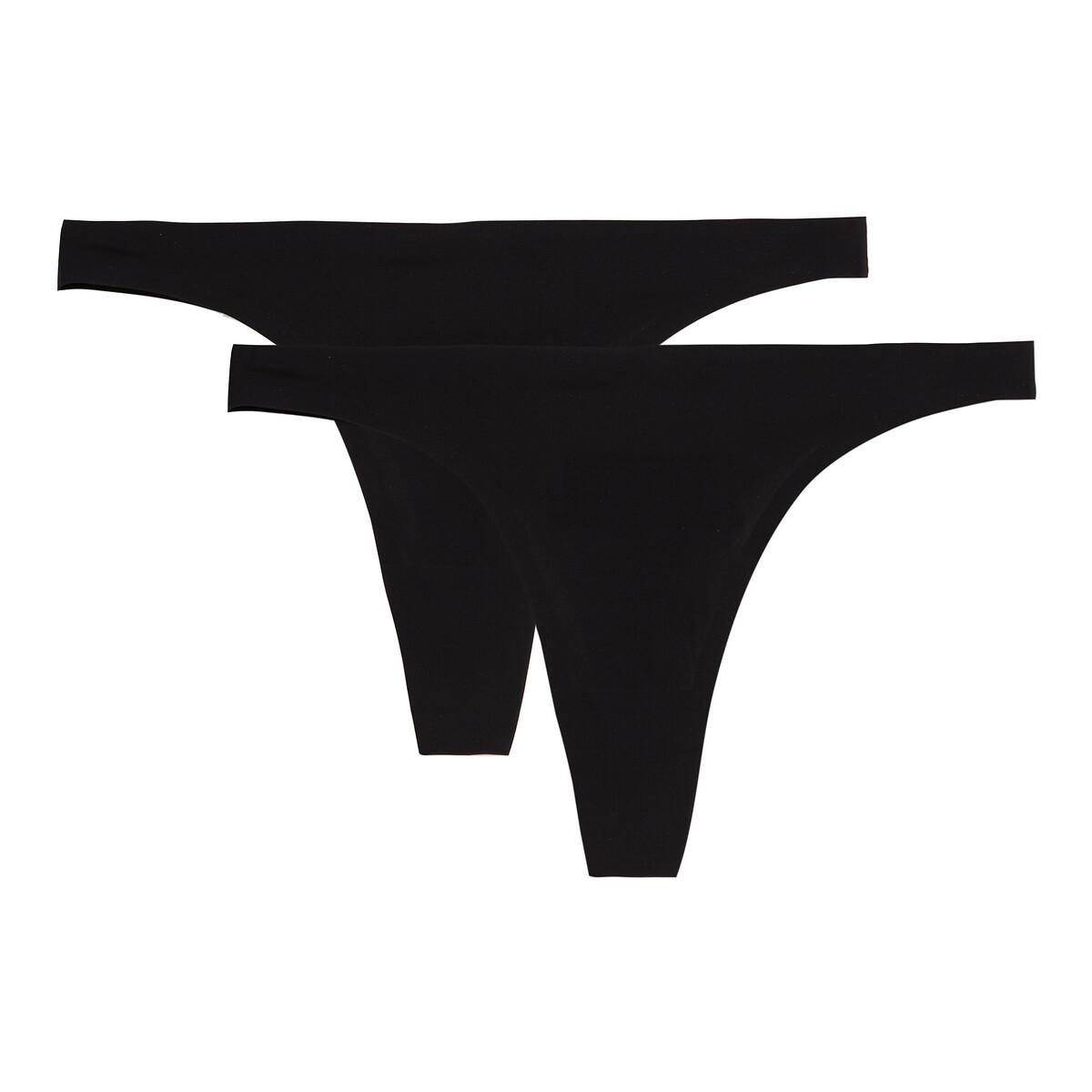 Image of 2er-pack Nahtlose Strings Aus Mikrofaser Unisex Schwarz 46