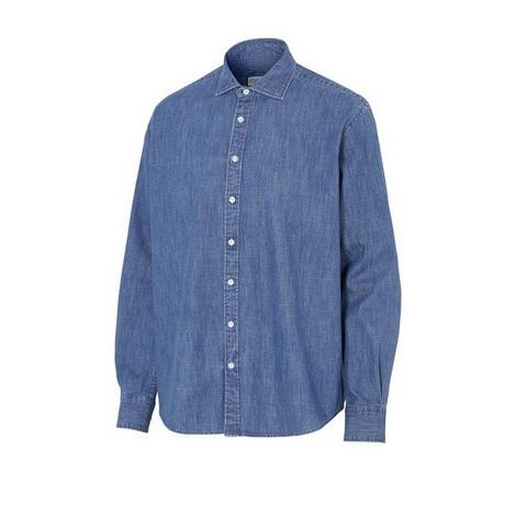 Cottover Camicia in Denim Maniche Lunghe Slim Fit  